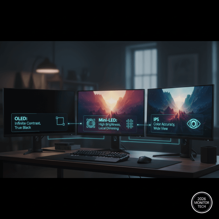 OLED vs Mini-LED vs IPS: Monitor Panel Types Explained for People Who Just Want a Good Screen